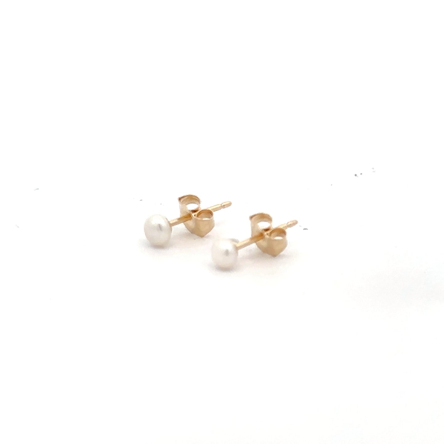 14k Yellow Gold Pearl Earrings