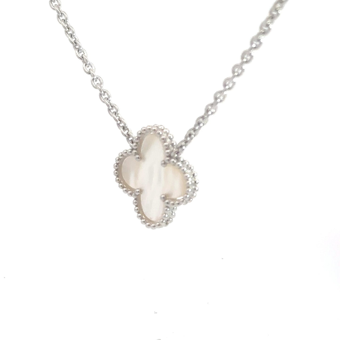 Sterling Silver Mother of Pearl Clover Pendant