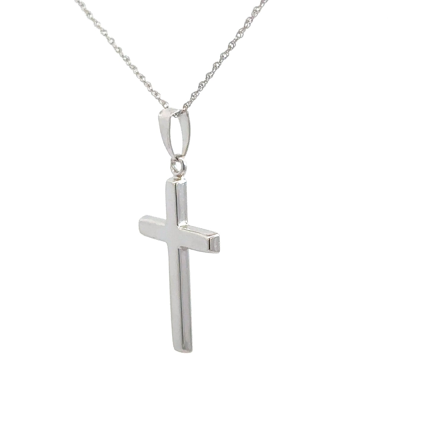 14k White Gold Cross