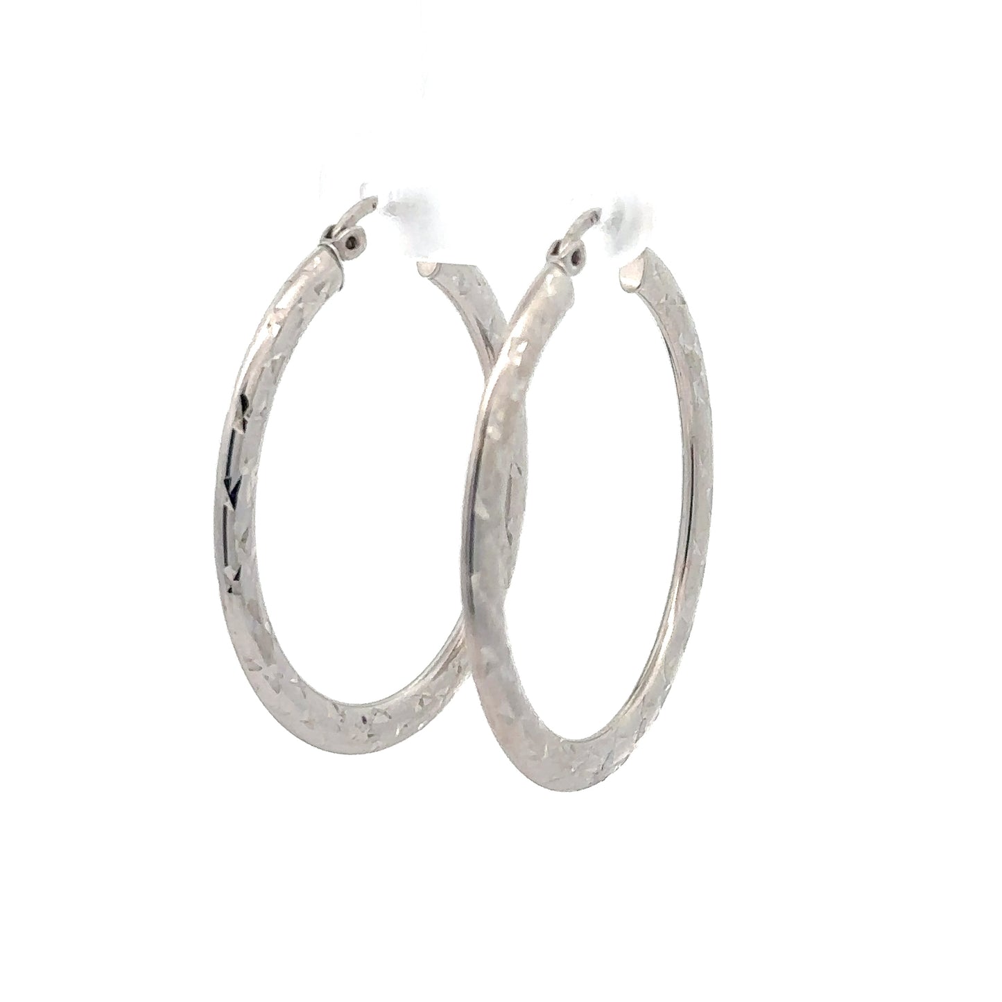 Sterling Silver Diamond Cut Hoops