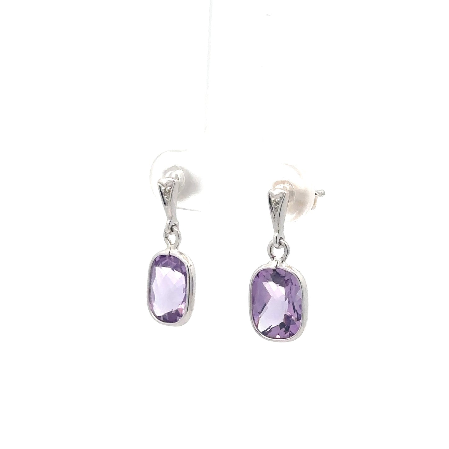 Sterling Silver Amethyst Dangle Earrings