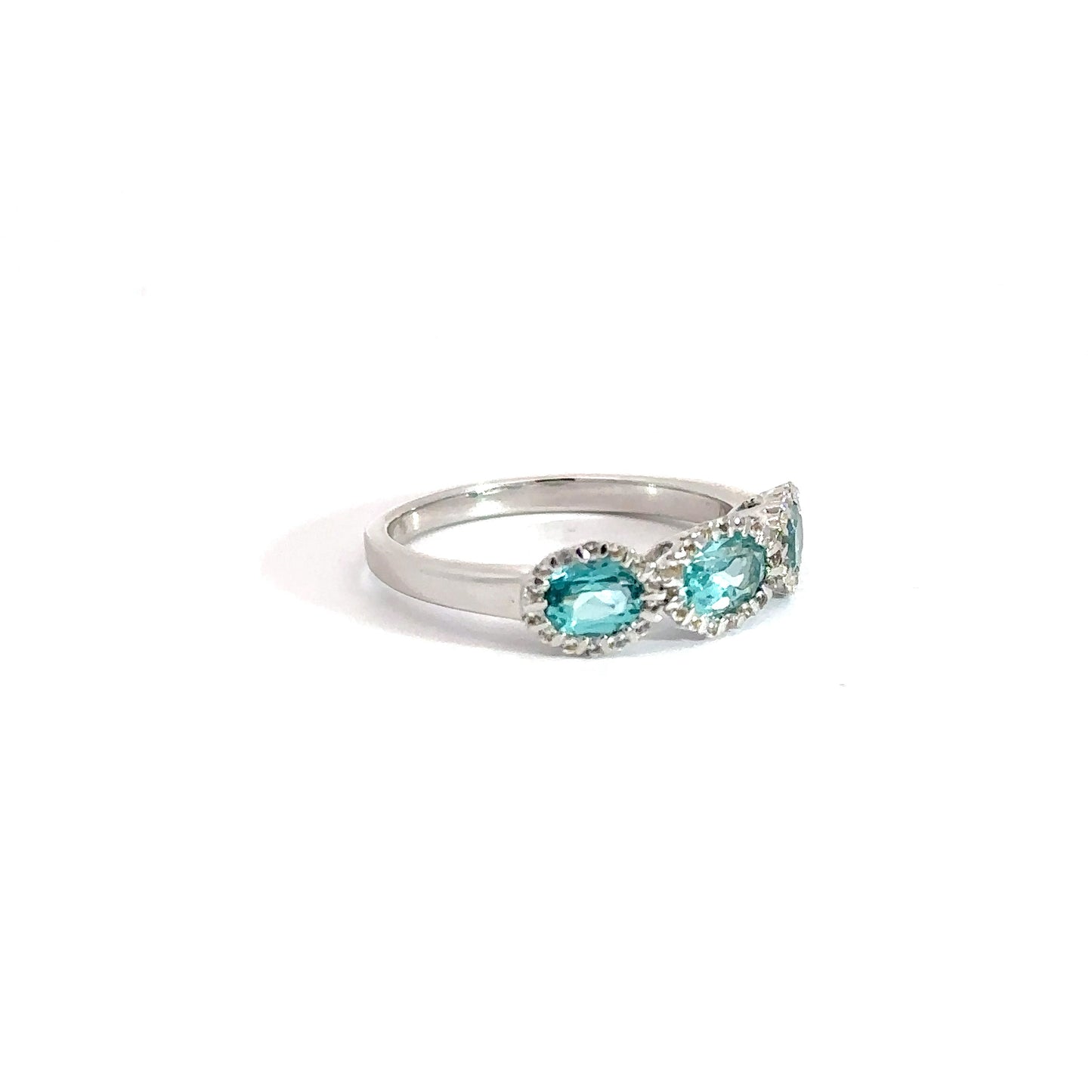 Sterling Silver Green Spinel & White Zirconia Ring