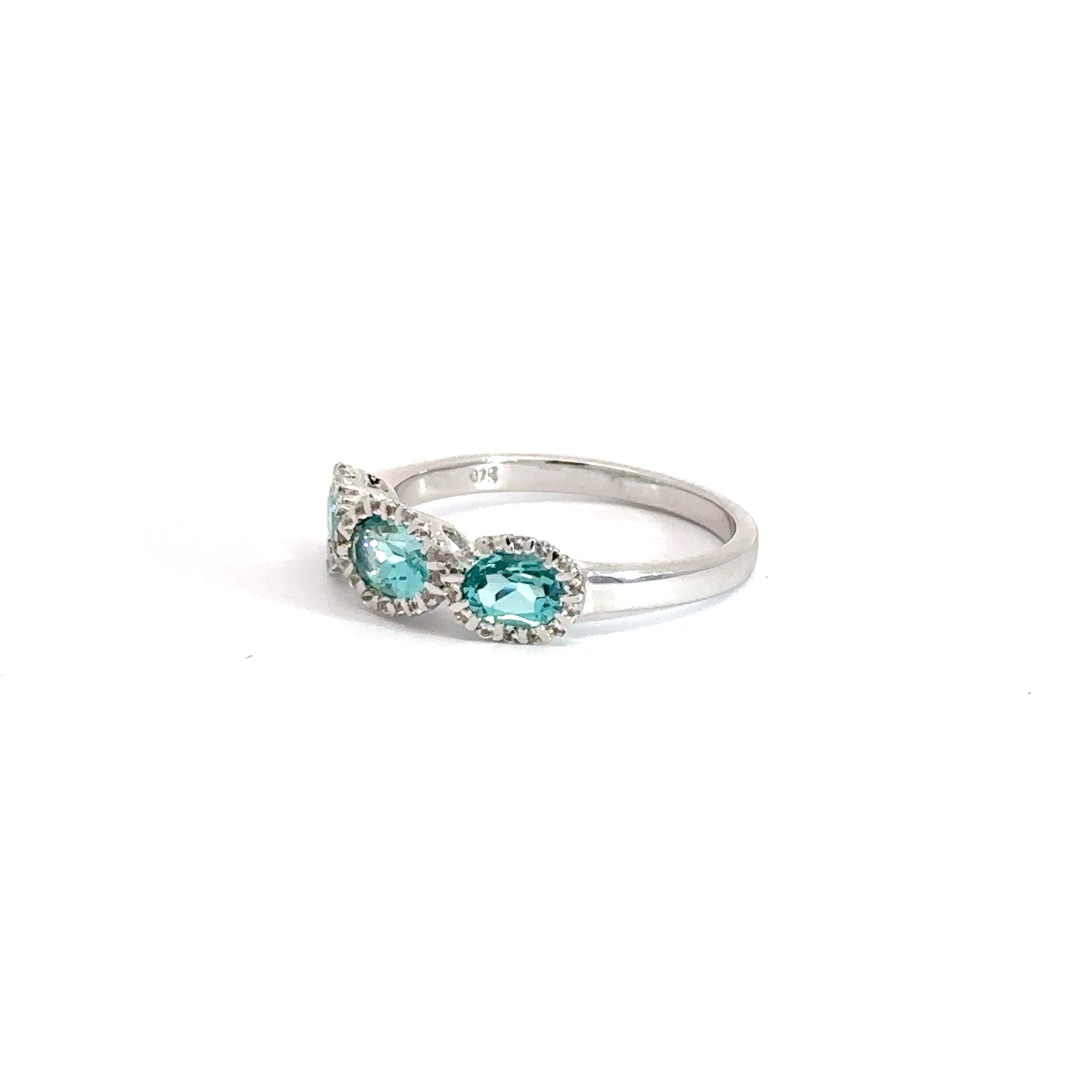 Sterling Silver Green Spinel & White Zirconia Ring