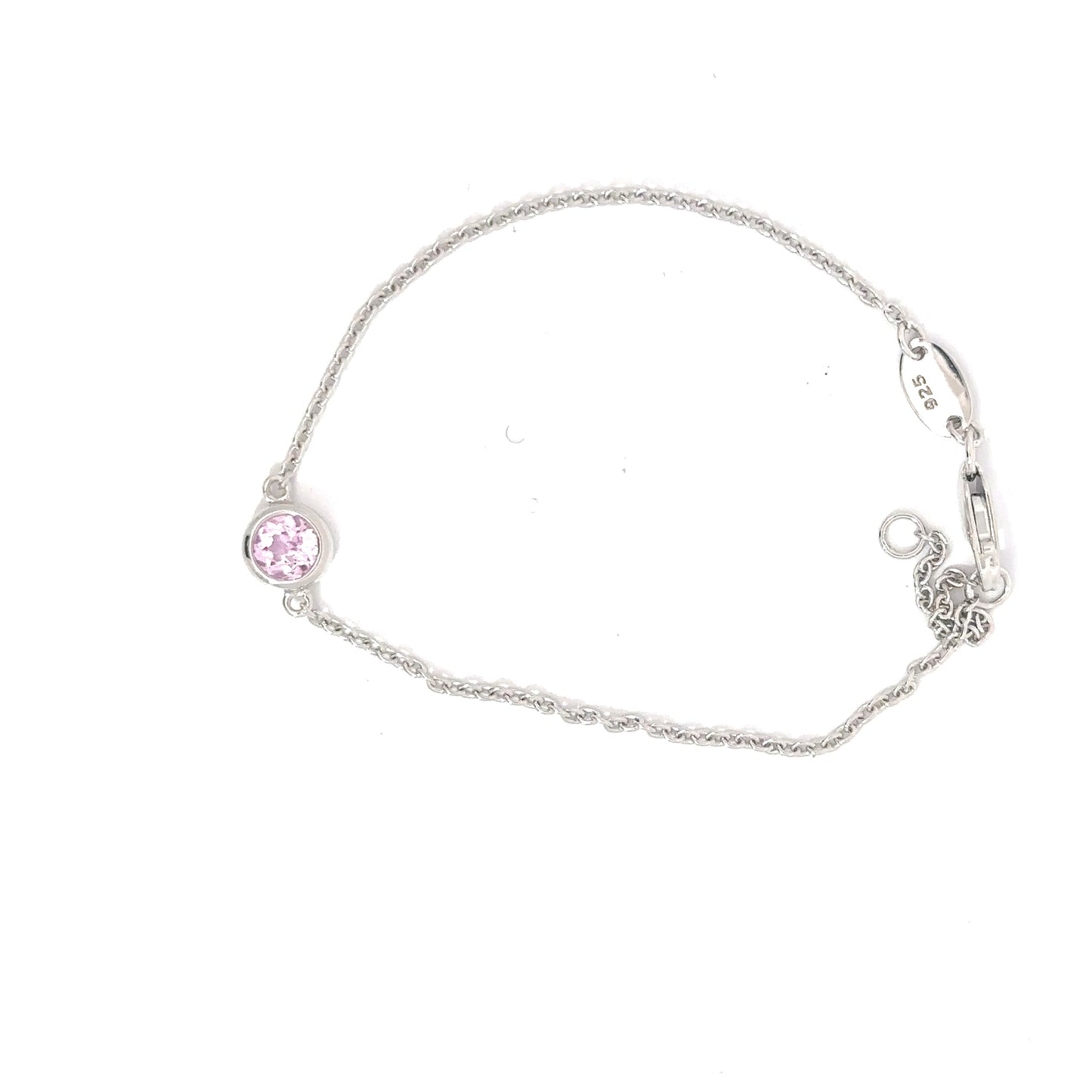 Sterling SIlver Pink Topaz Bracelet