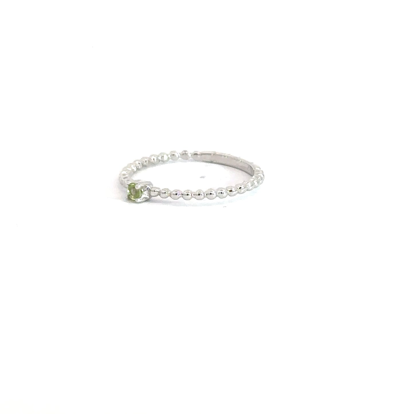 Sterling Silver Peridot Beaded Ring