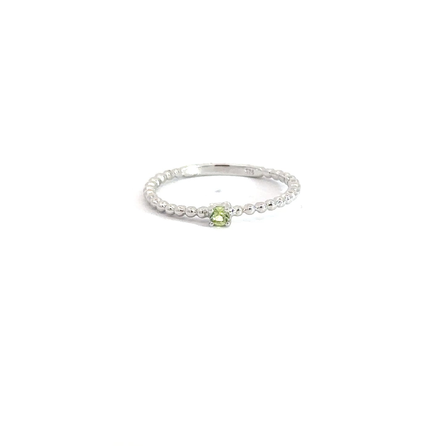 Sterling Silver Peridot Beaded Ring