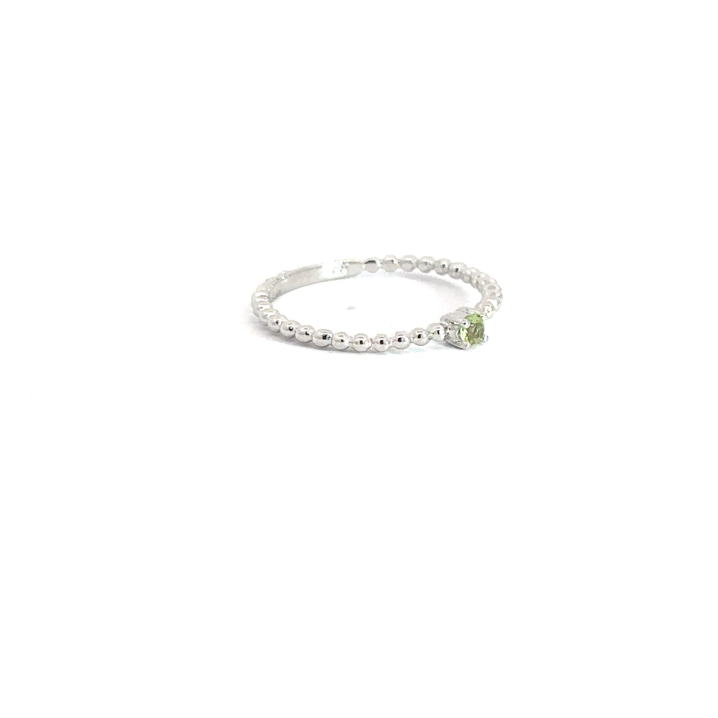 Sterling Silver Peridot Beaded Ring