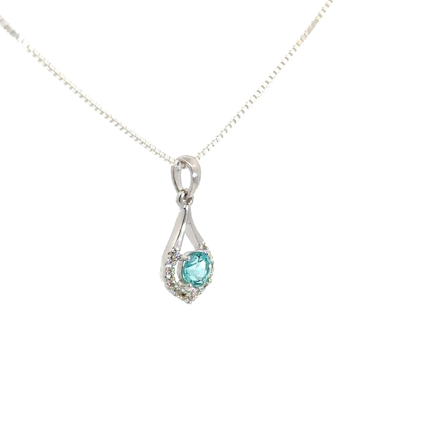 Sterling Silver Green Spinel & Cubic Zirconia Pendant