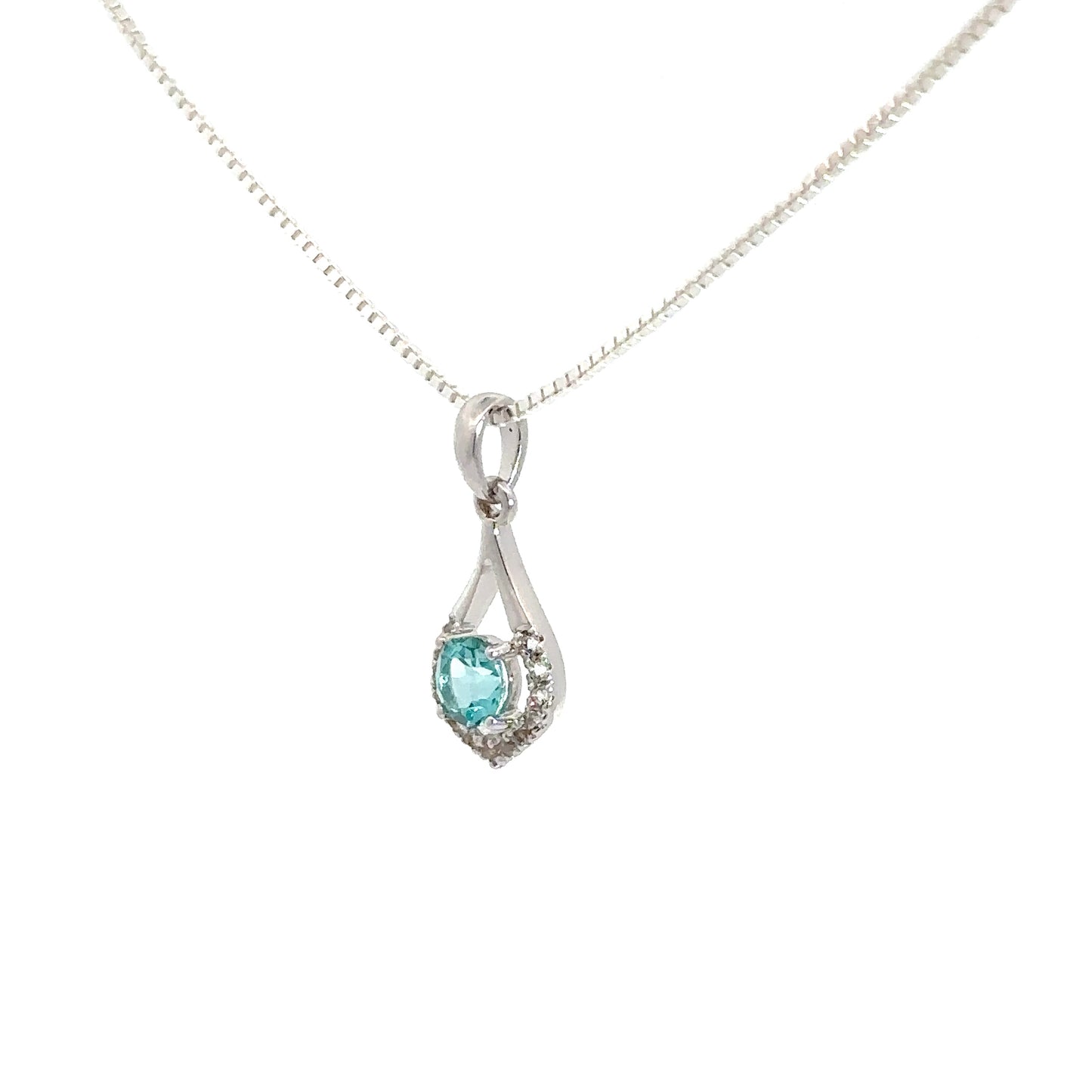 Sterling Silver Green Spinel & Cubic Zirconia Pendant