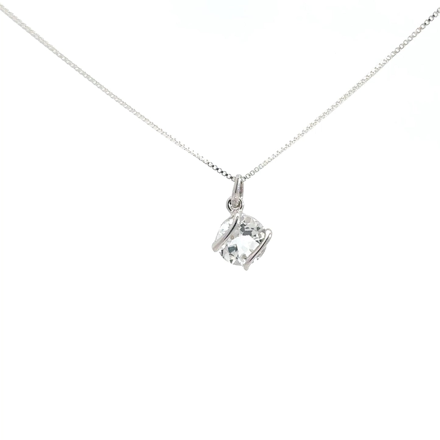 Sterling Silver White Topaz Pendant