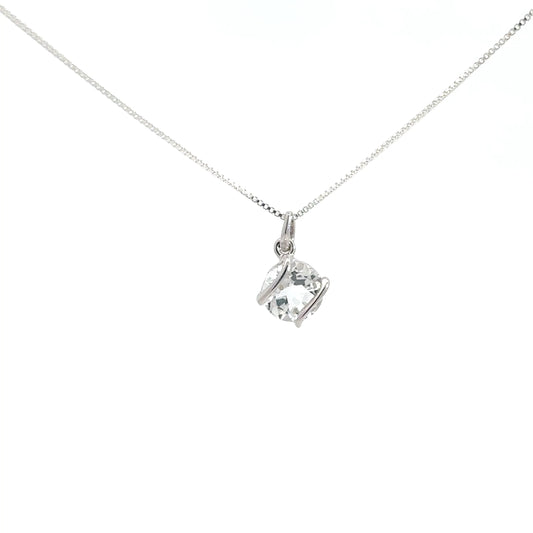 Sterling Silver White Topaz Pendant