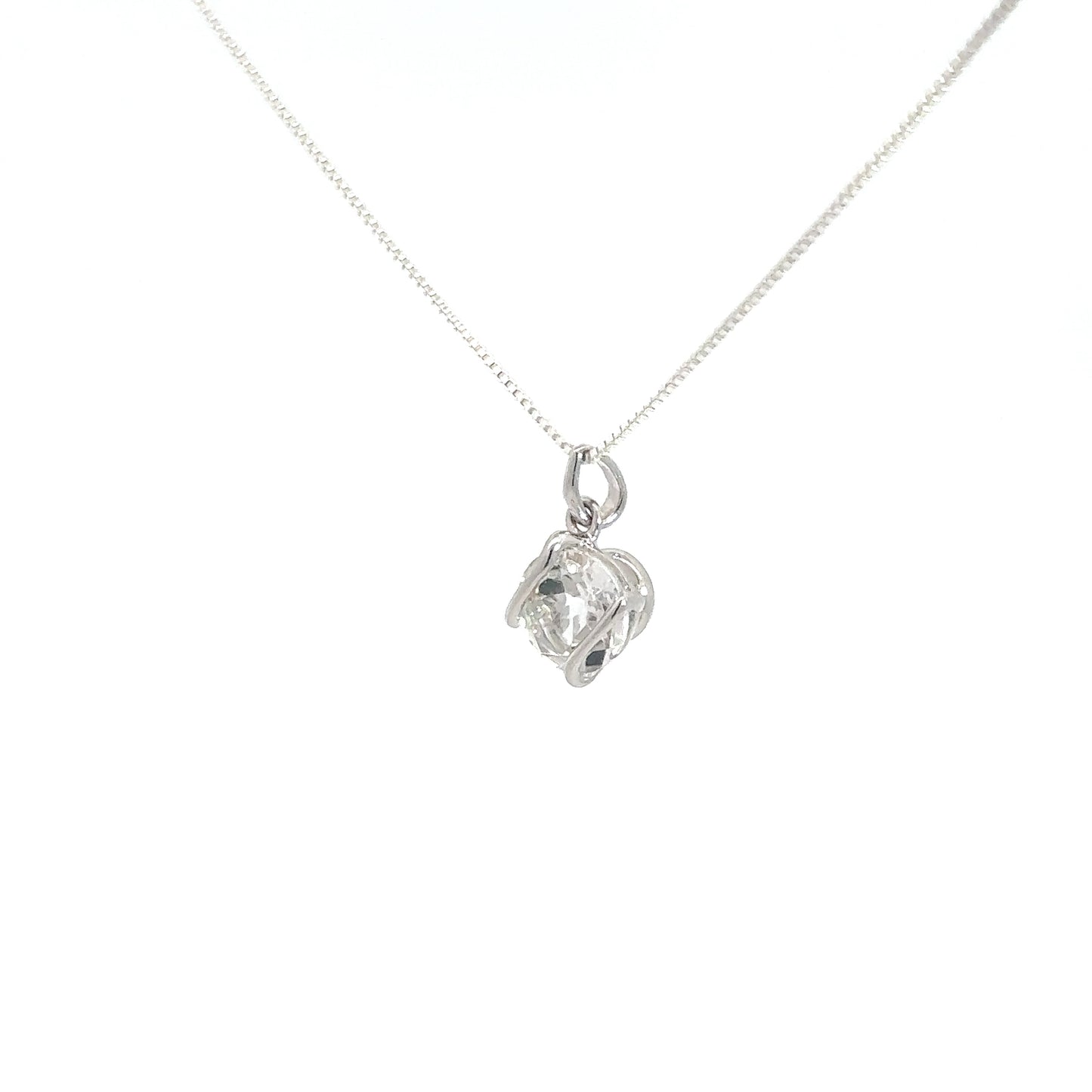 Sterling Silver White Topaz Pendant