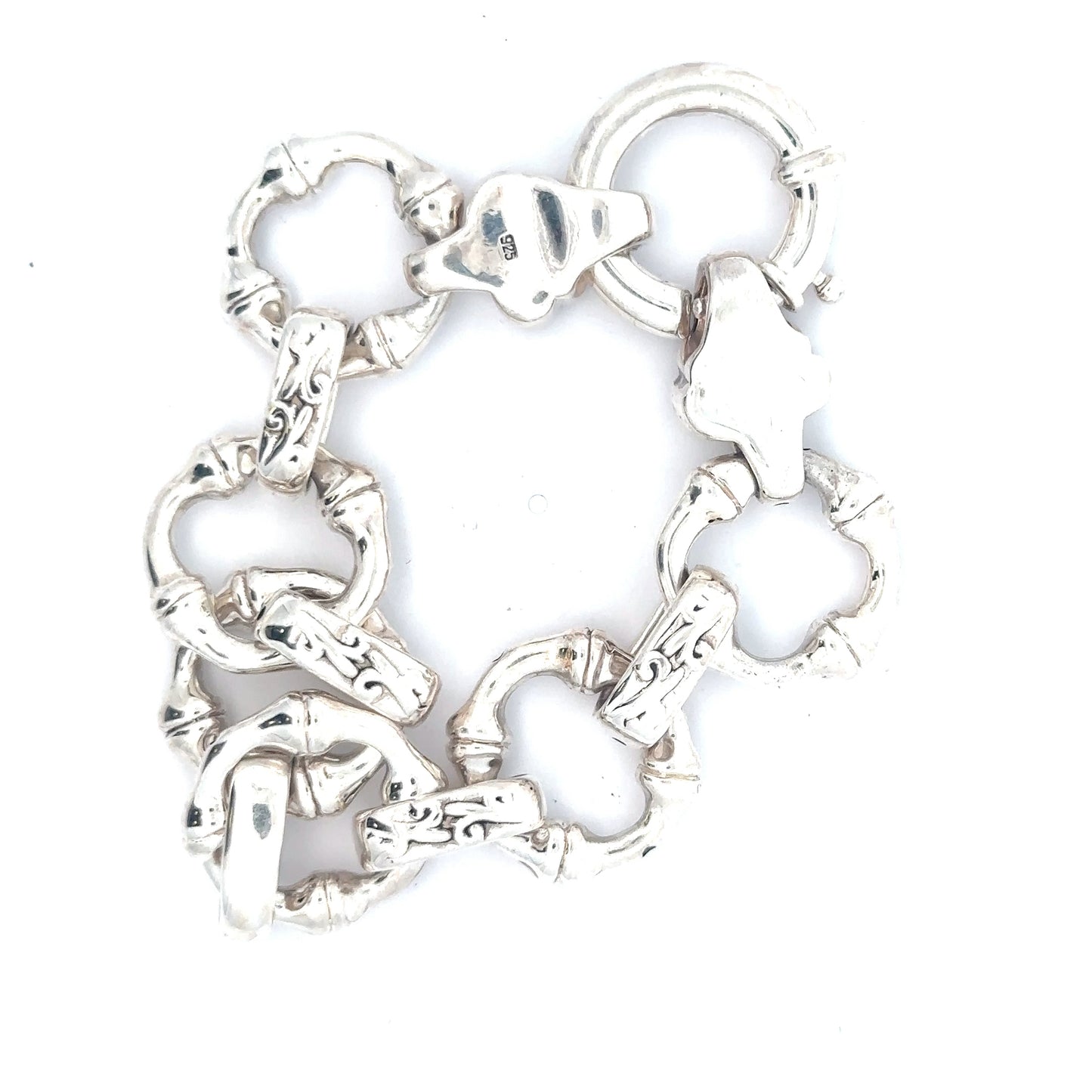 Sterling Silver Chunky Textured Bracelet