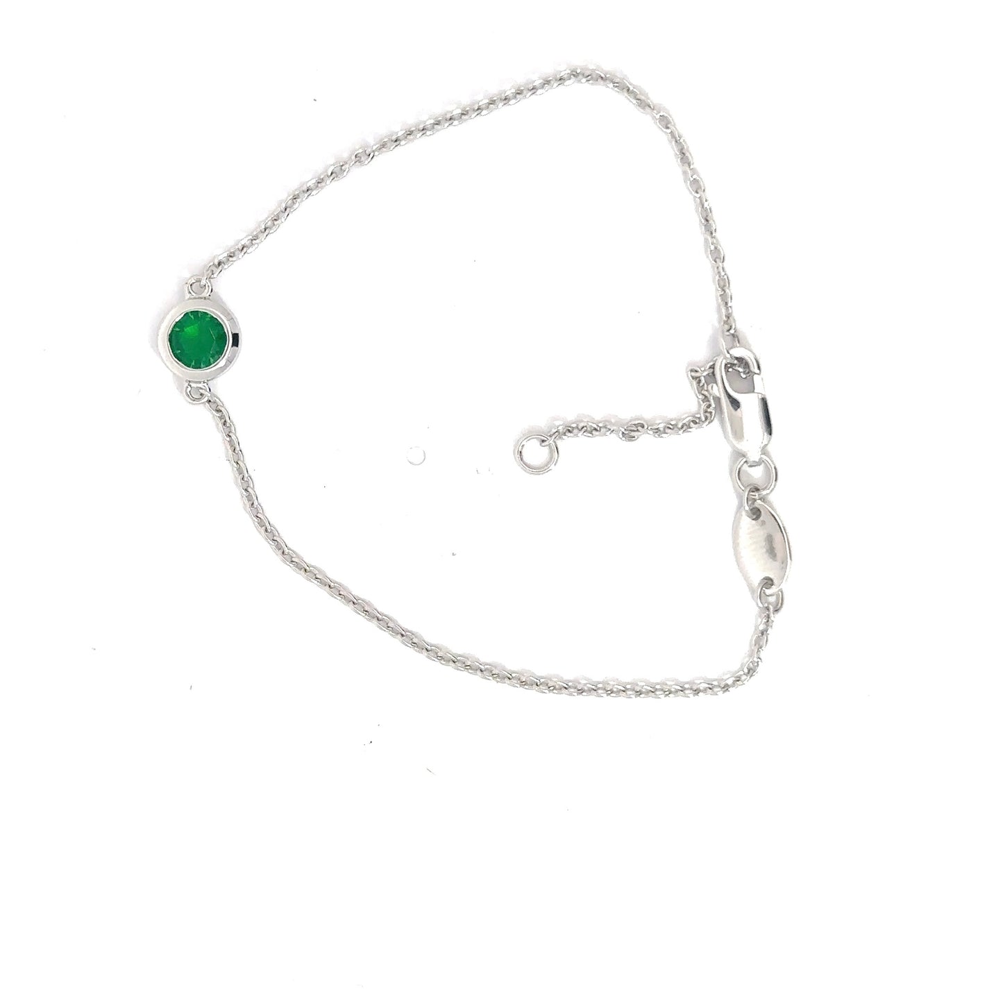 Sterling Silver Synthetic Emerald Bracelet