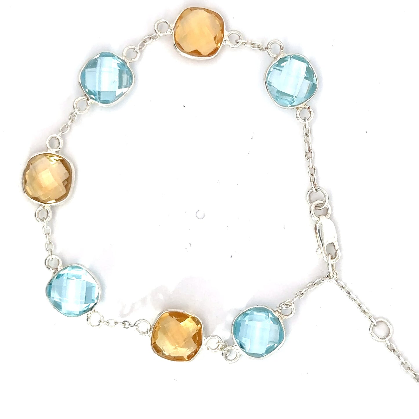 Sterling SIlver Blue Topaz/ Citrine Bracelet