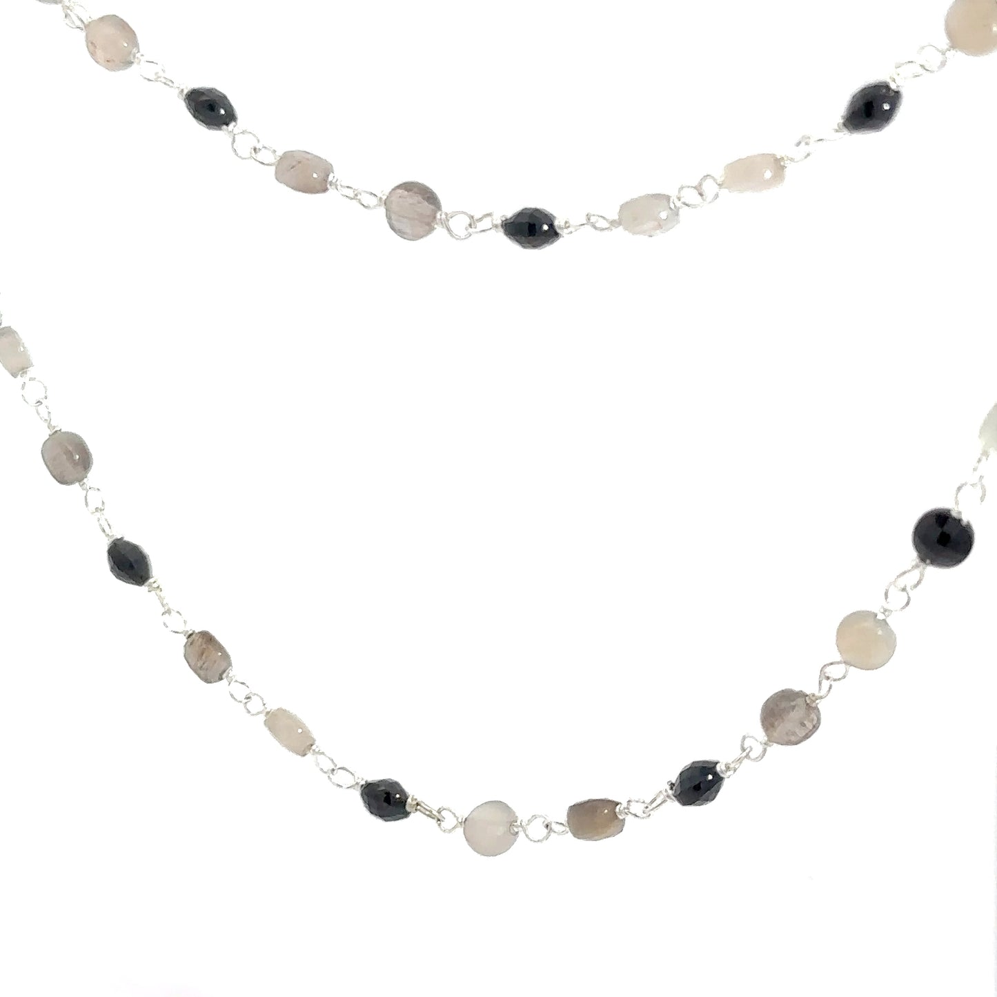 Sterling Silver Labradorite Beaded Necklace