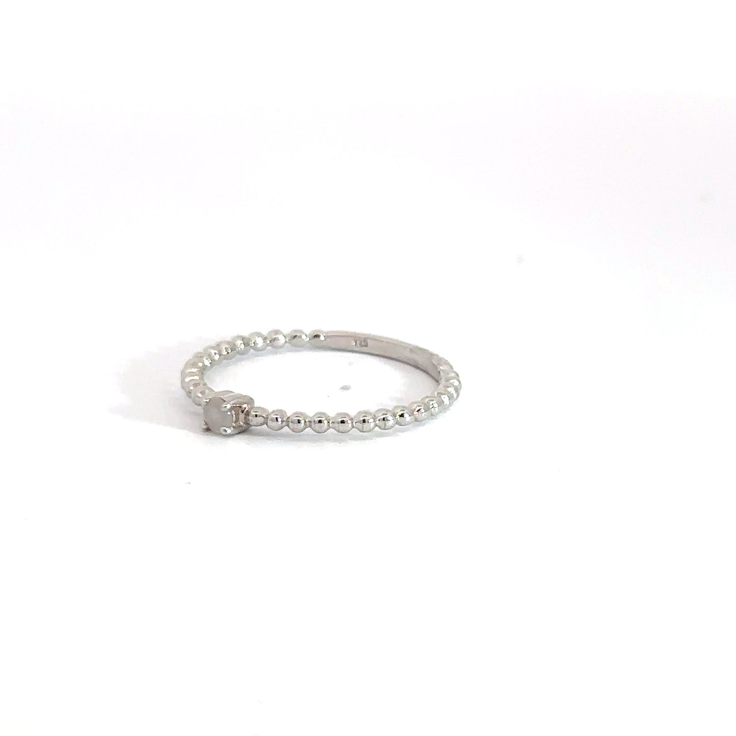 Sterling Silver Moonstone Beaded Ring