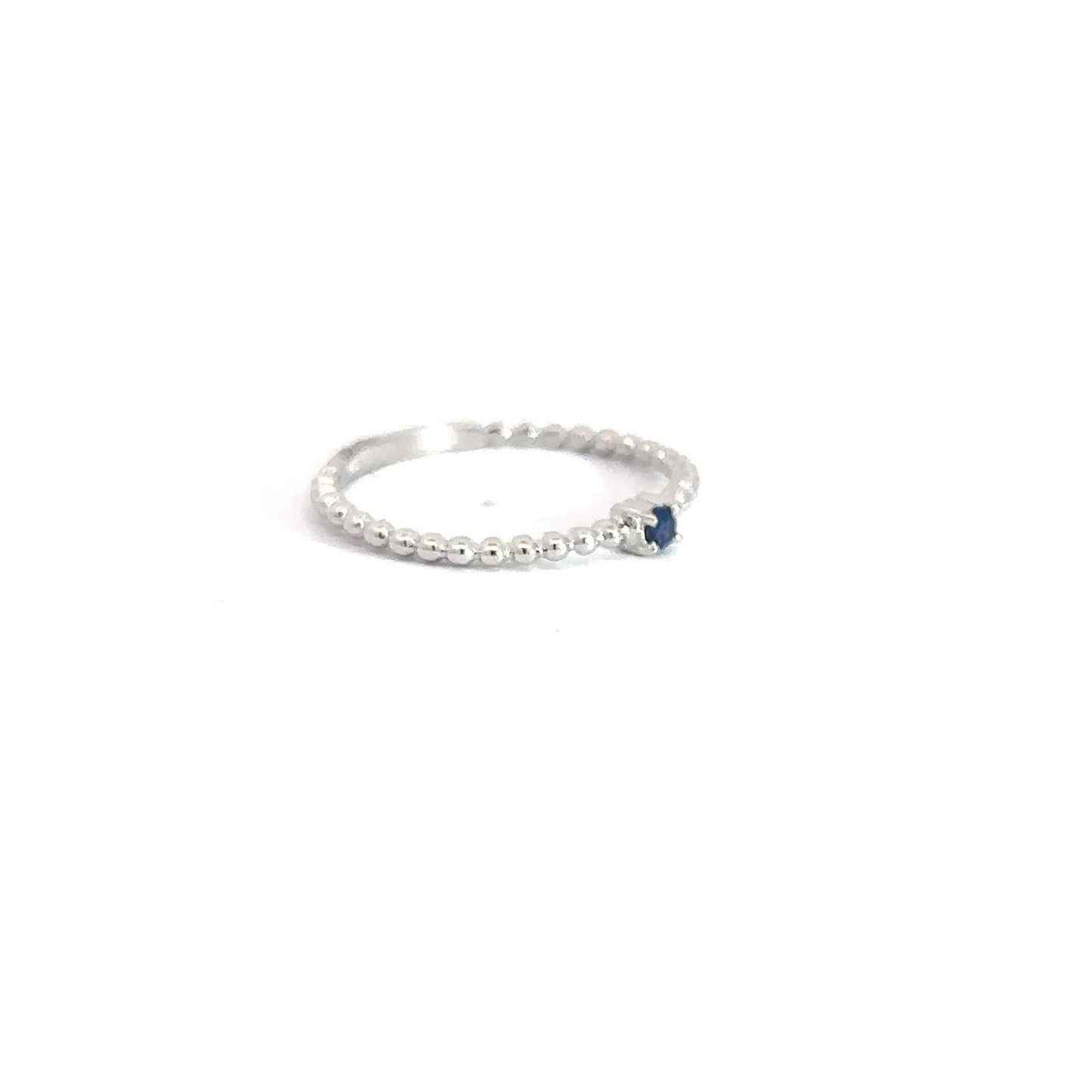 Sterling Silver Sapphire Beaded Ring
