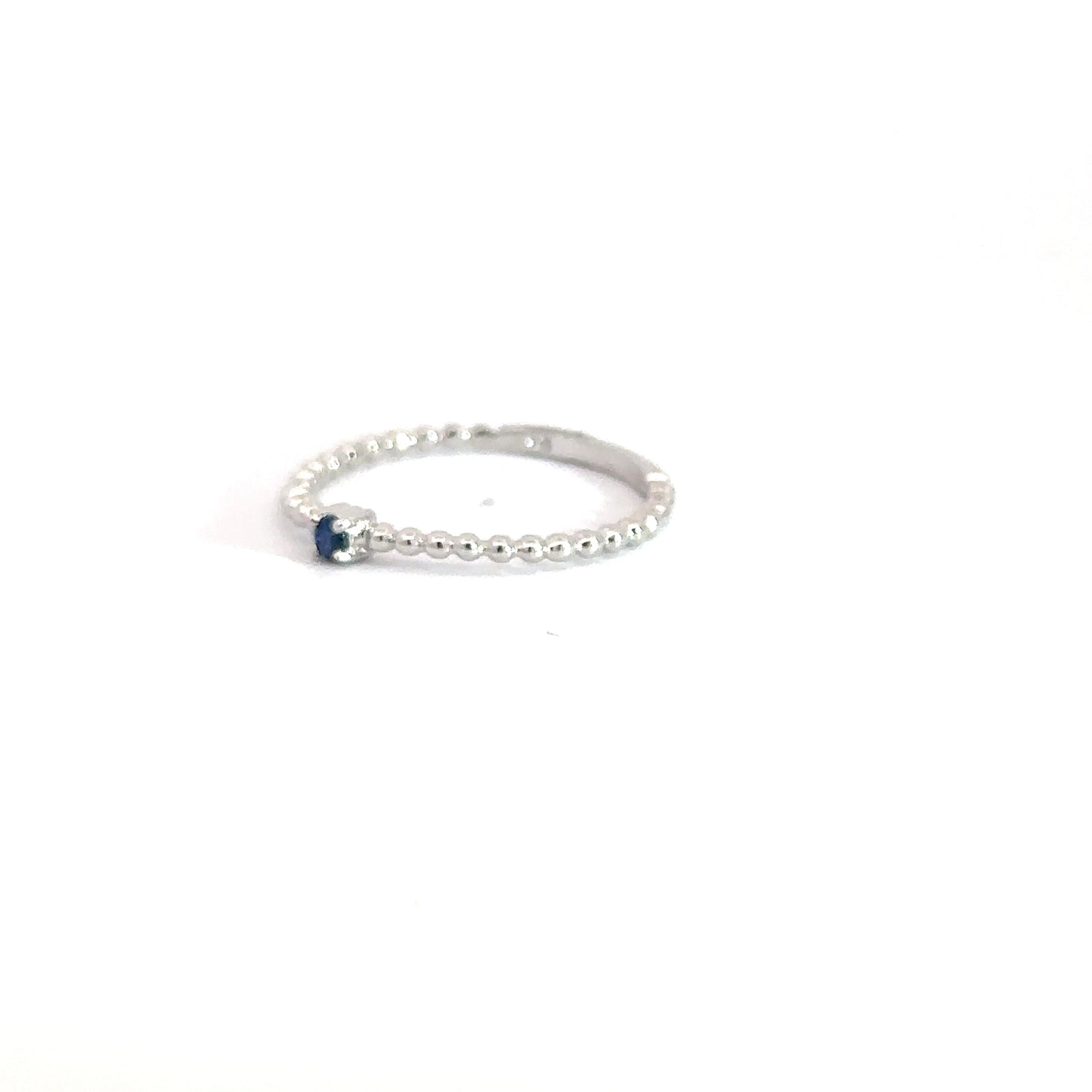 Sterling Silver Sapphire Beaded Ring