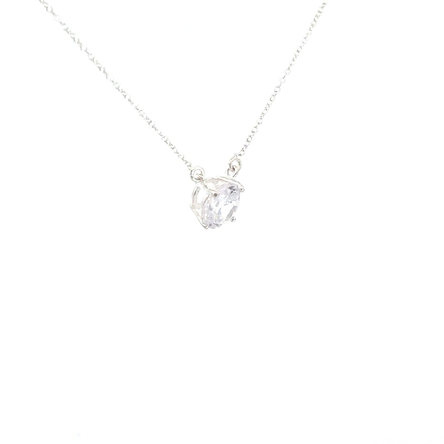 Sterling SIlver Stationary Cubic Zirconia Pendant