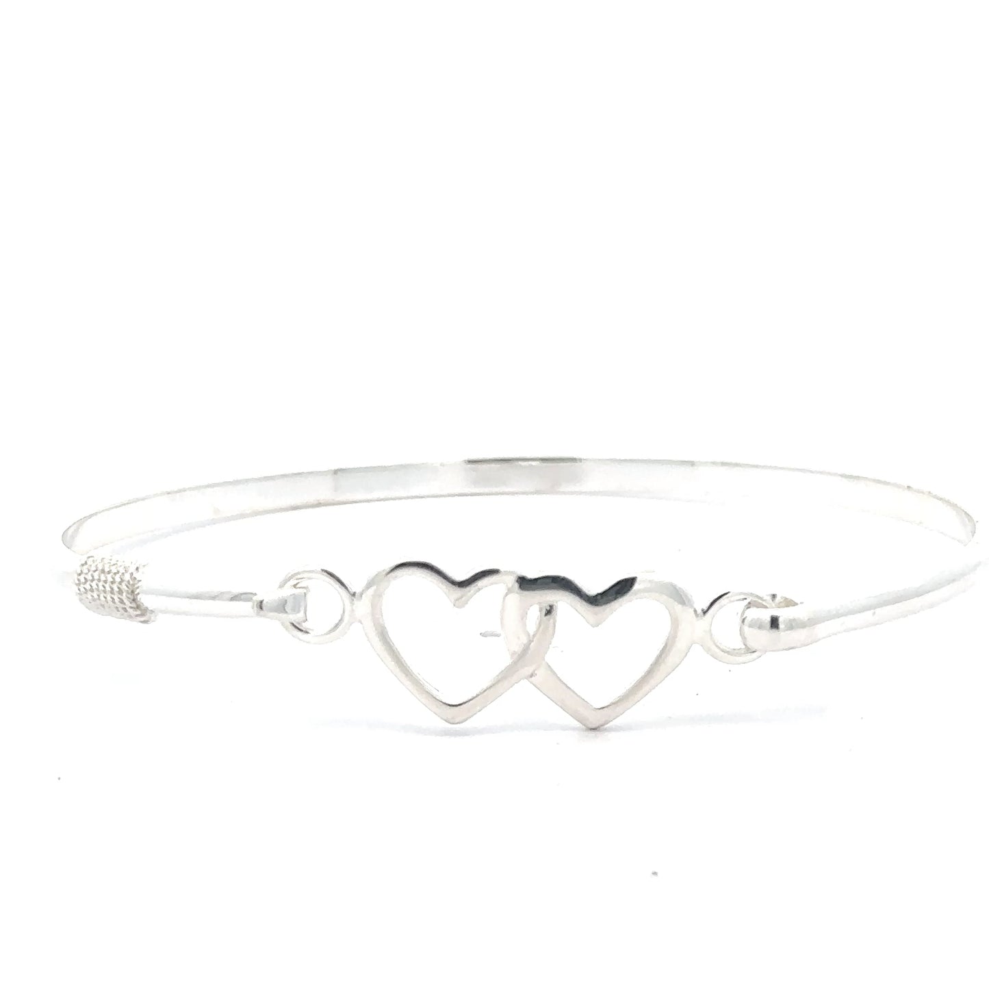 Sterling Silver Double Heart Bangle