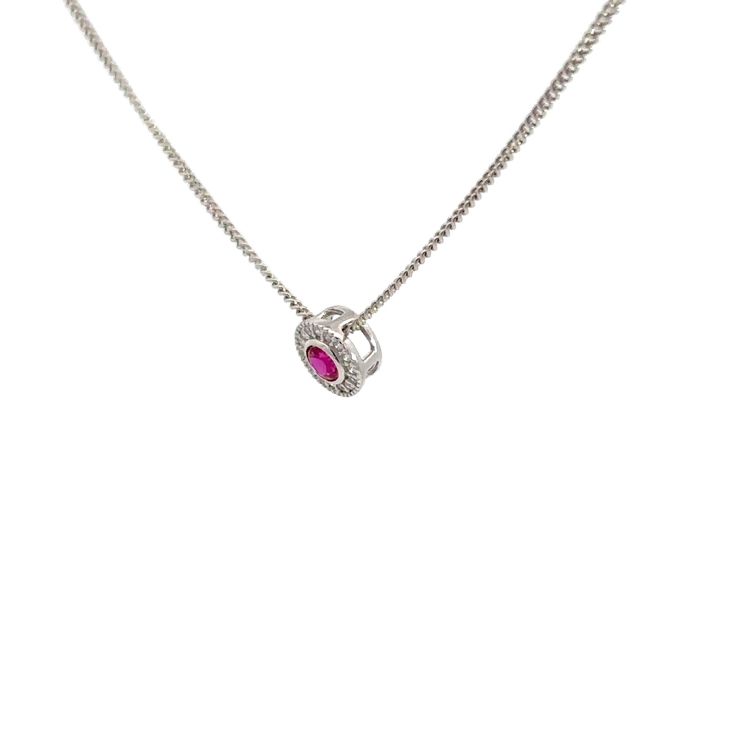 Sterling Silver Synthetic Ruby Pendant