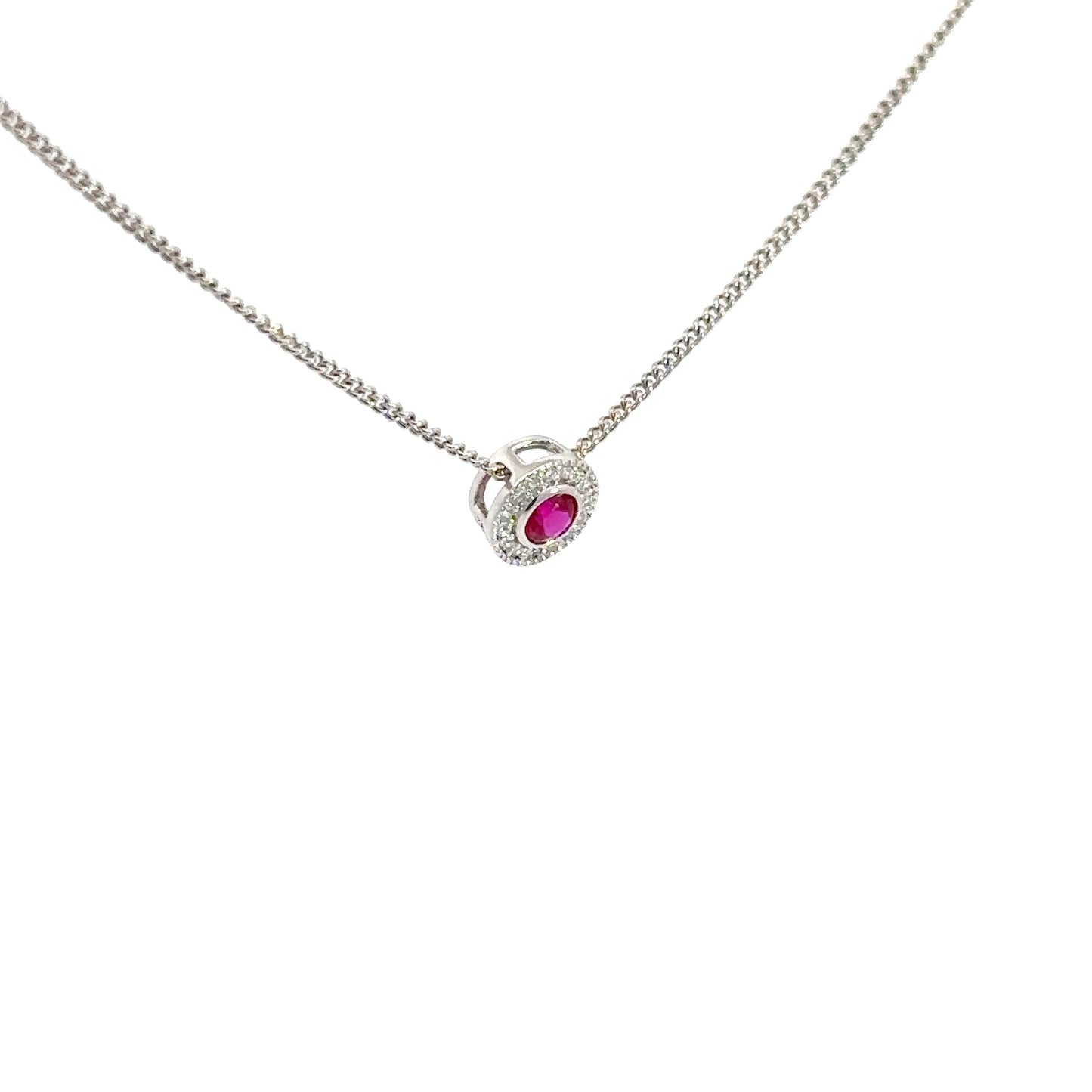 Sterling Silver Synthetic Ruby Pendant