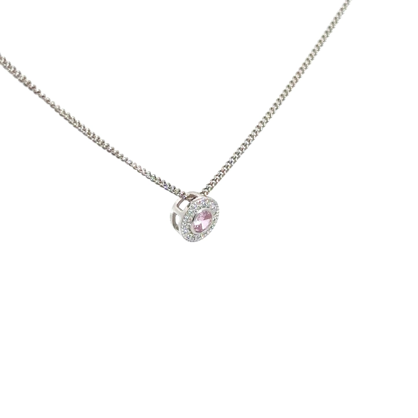 Sterling Silver Pink Cubic Zirconia Pendant