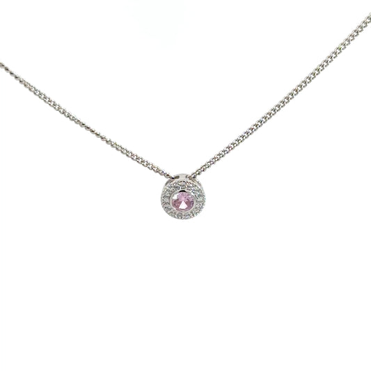 Sterling Silver Pink Cubic Zirconia Pendant