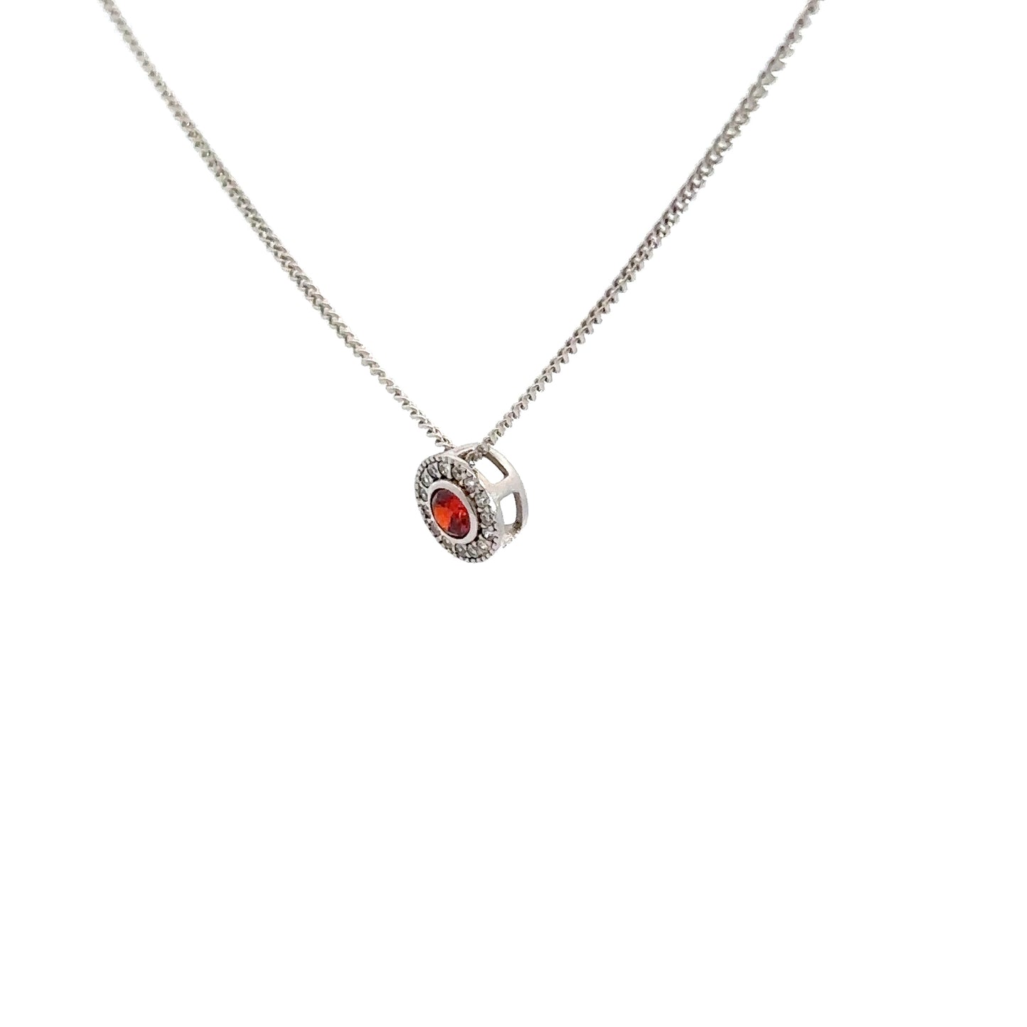 Sterling Silver Garnet Pendant