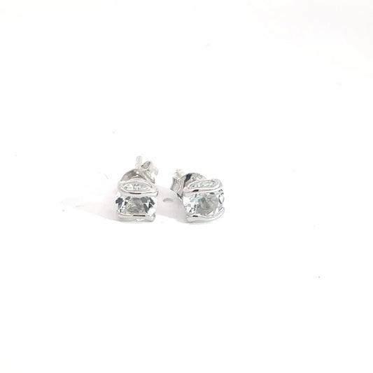 Sterling Silver White Topaz Earrings