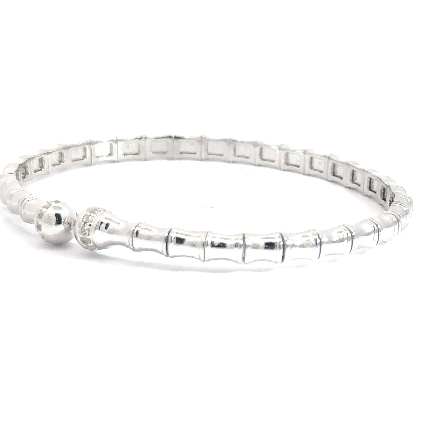 Sterling Silver Flexi-Bangle with White topaz