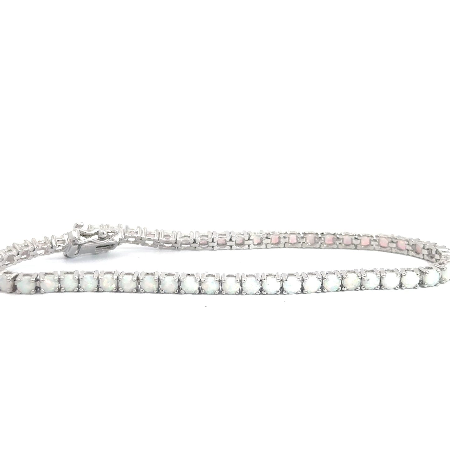 Sterling Silver Opal Line Bracelet