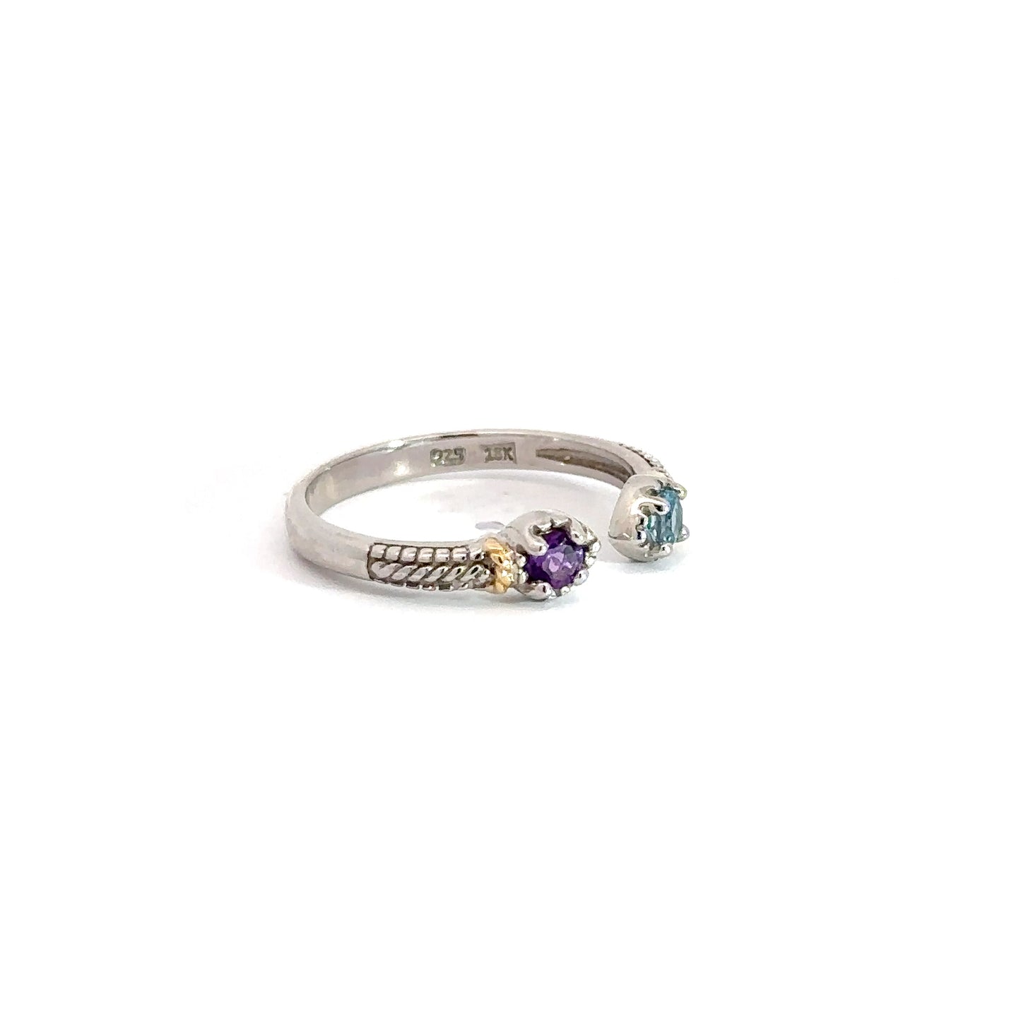Sterling SIlver Amethyst & Blue Topaz Ring