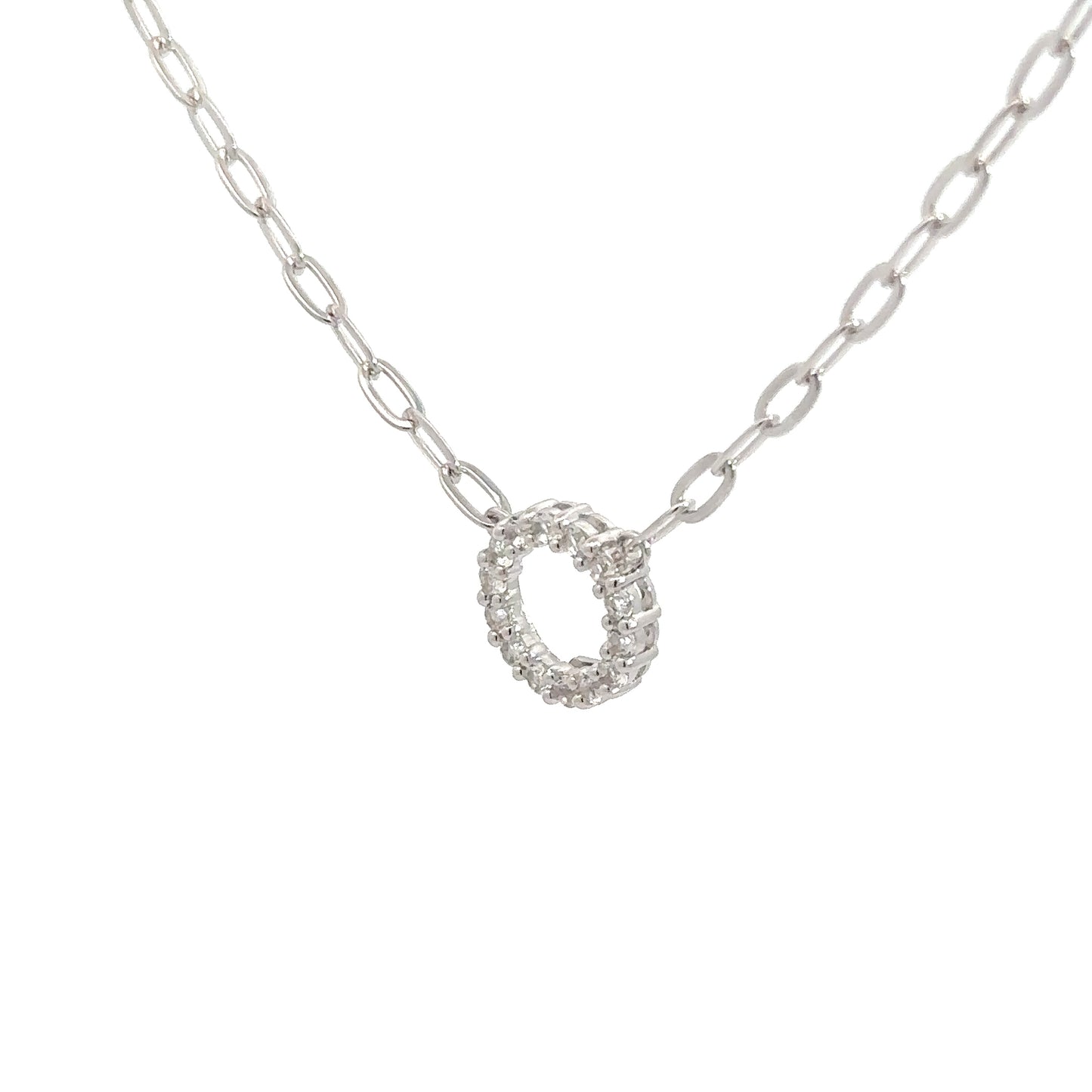 Sterling Silver Cubic Zirconia Circle Pendant