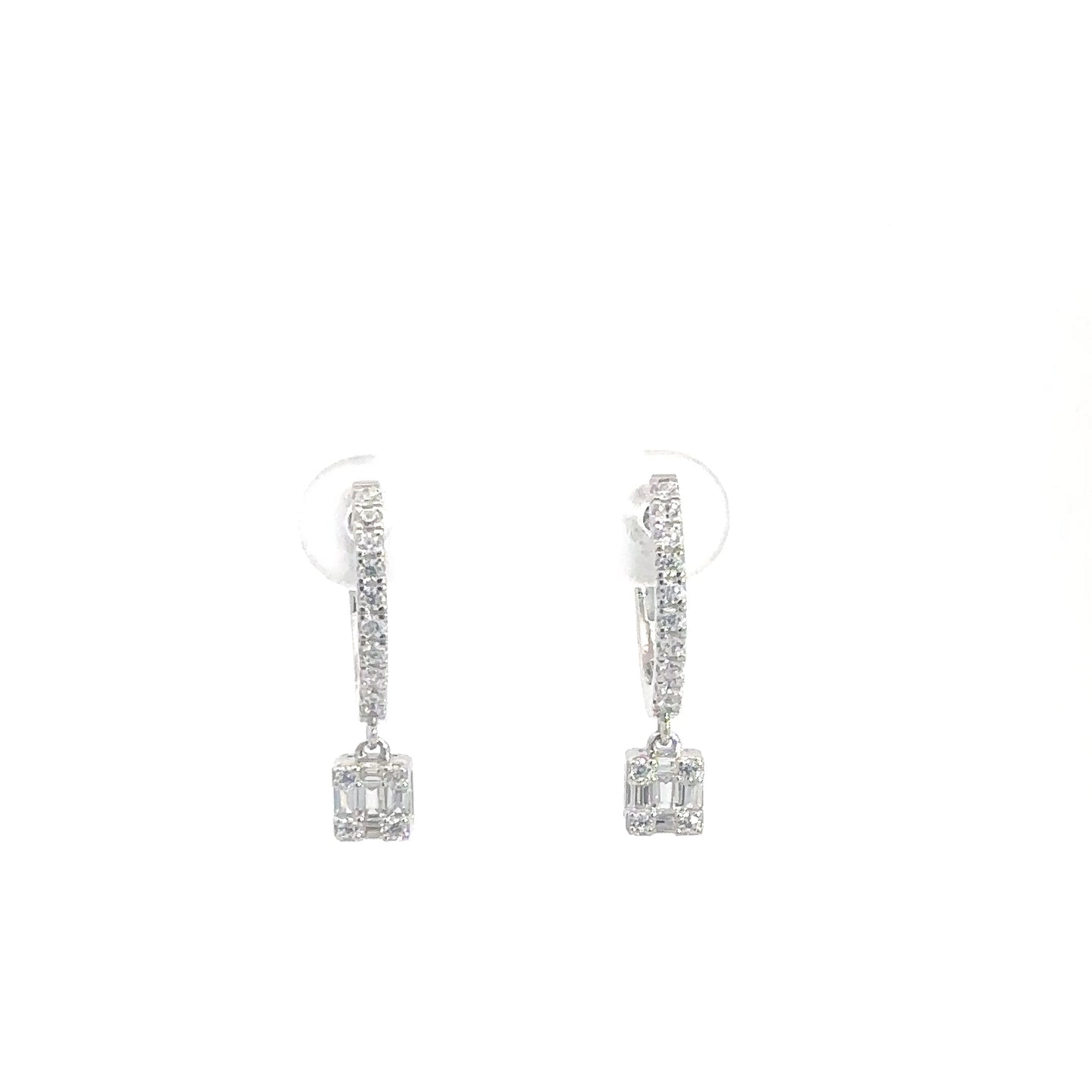 Sterling Silver Simulated Diamond Huggies