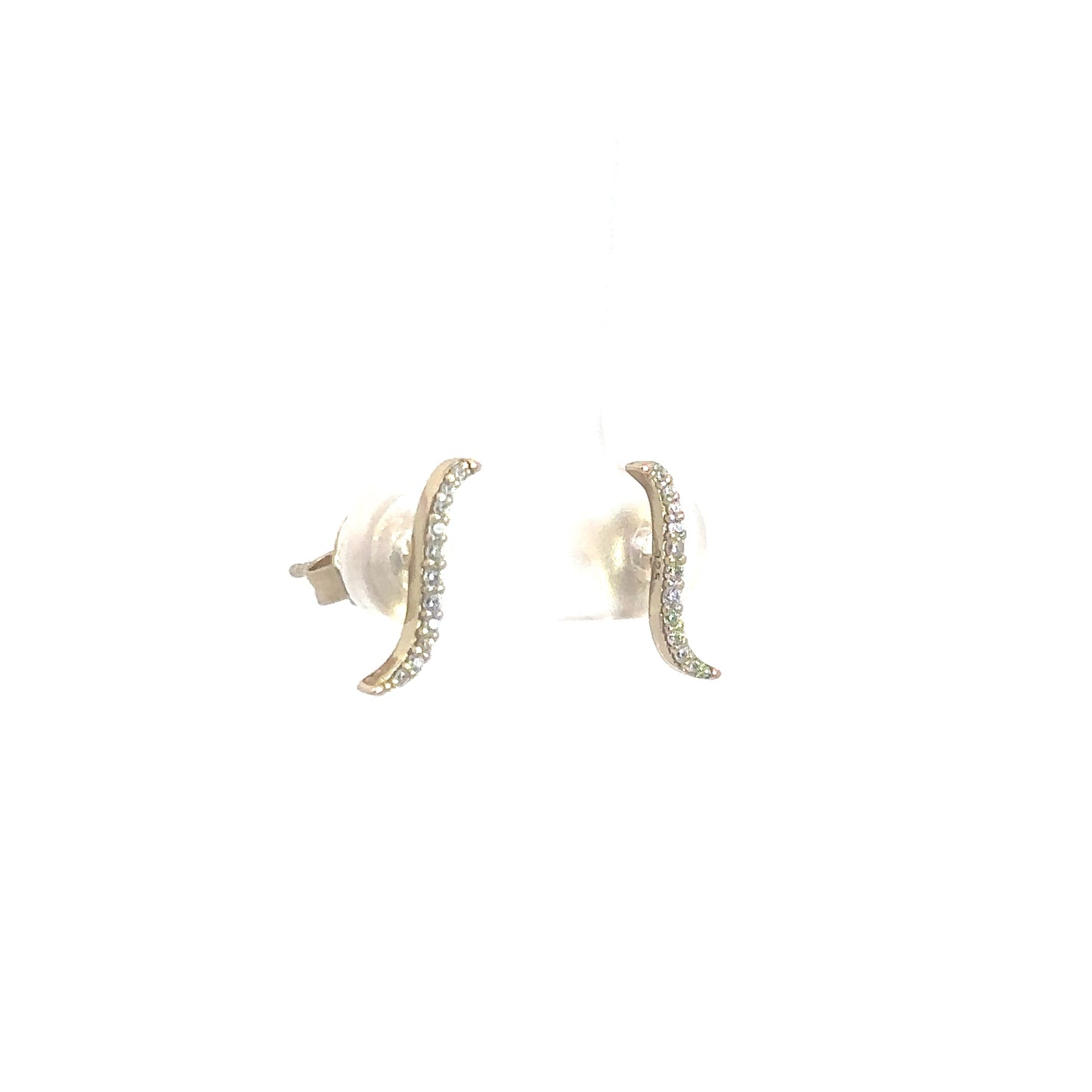 Gold Vermeil Sterling Silver Simulated Diamond Earrings