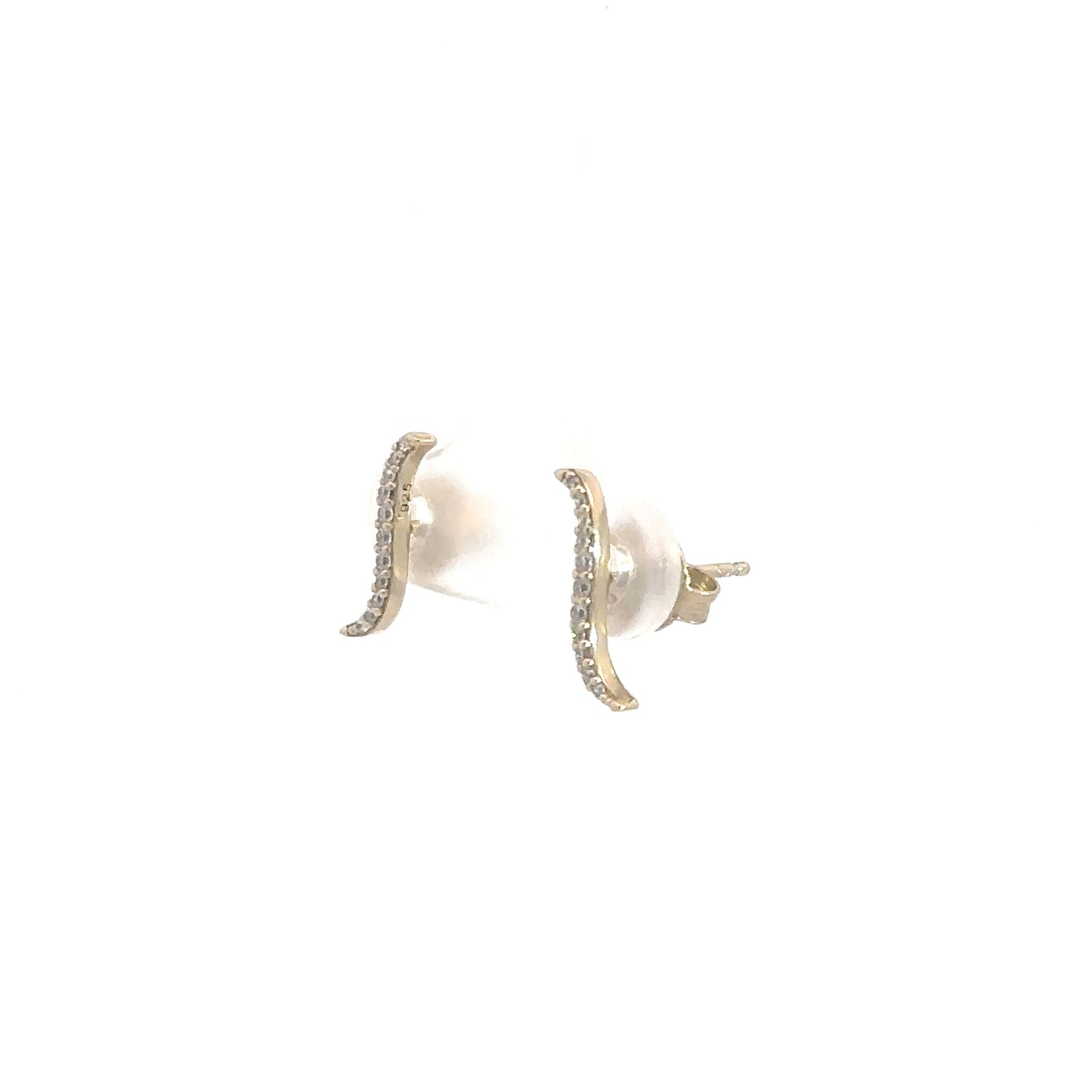 Gold Vermeil Sterling Silver Simulated Diamond Earrings