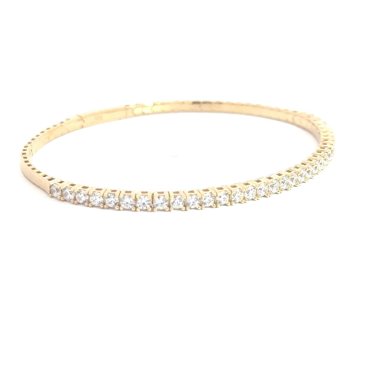 Yellow Gold Plated Simulated Diamond Flexi- Bangle