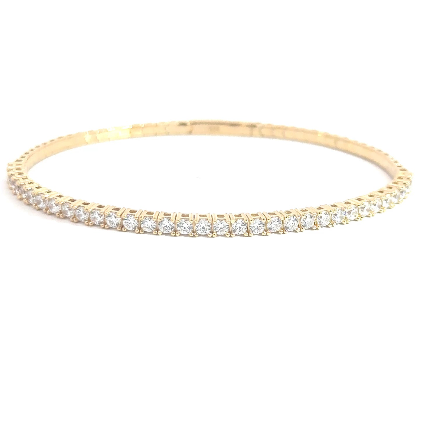 Yellow Gold Plated Simulated Diamond Flexi- Bangle