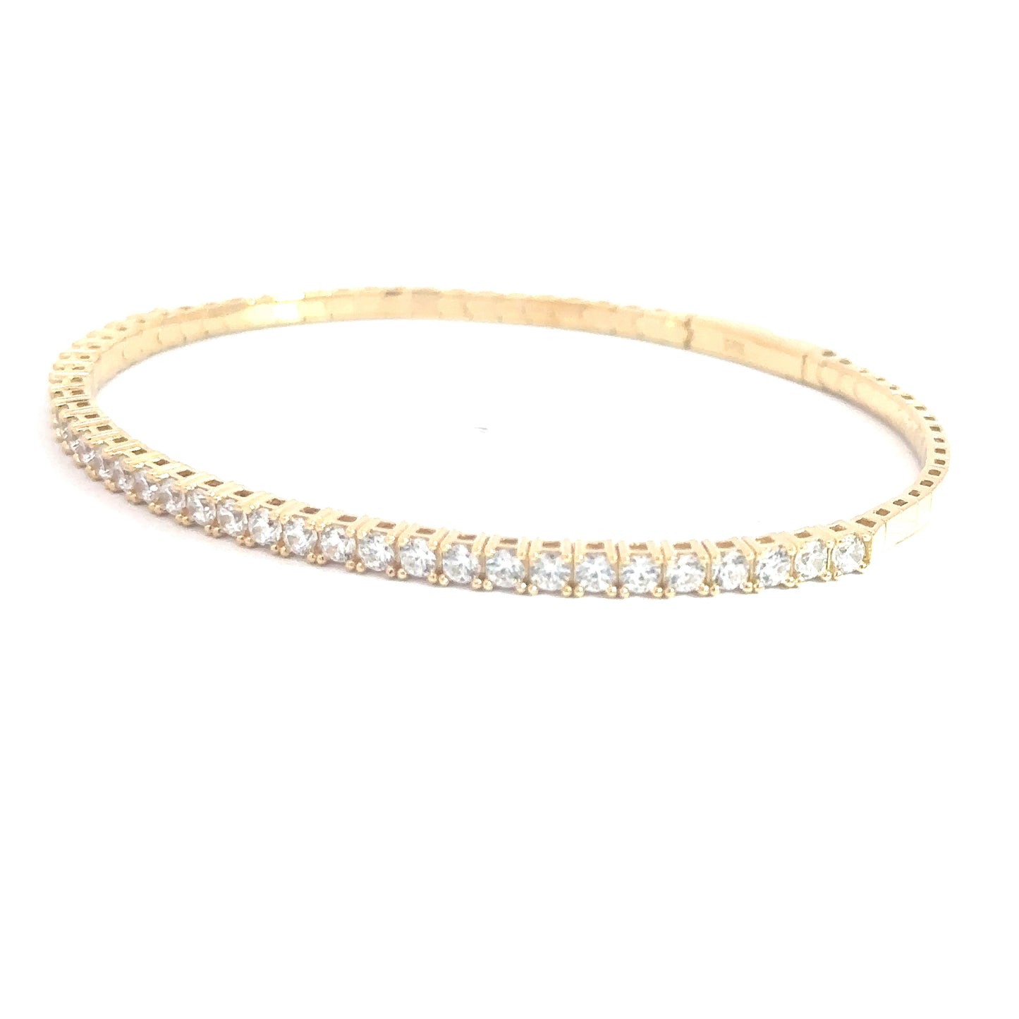 Yellow Gold Plated Simulated Diamond Flexi- Bangle