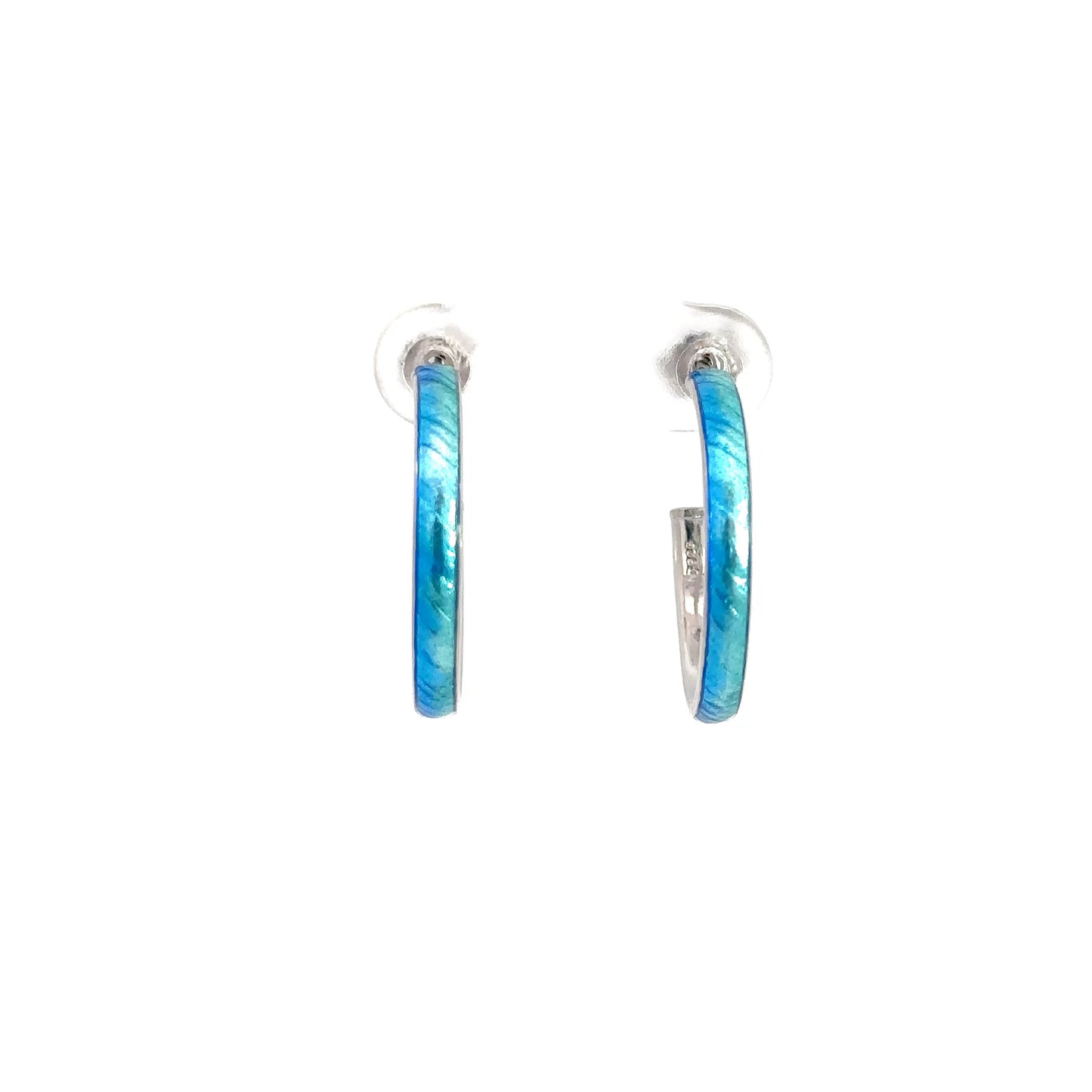 Sterling Silver Turquoise Hoops