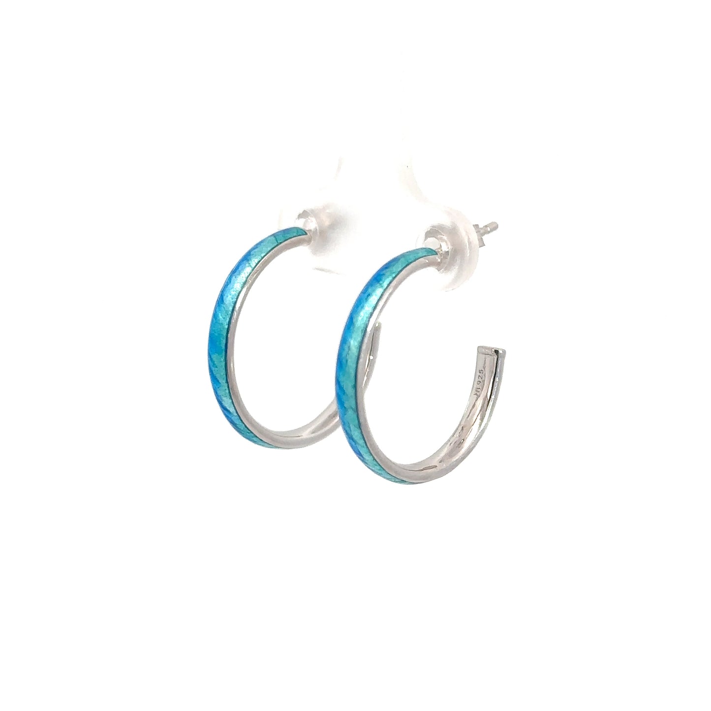 Sterling Silver Turquoise Hoops