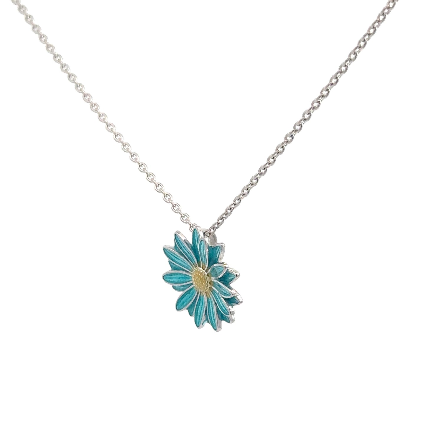 Sterling Silver Enameled Gerber Daisy