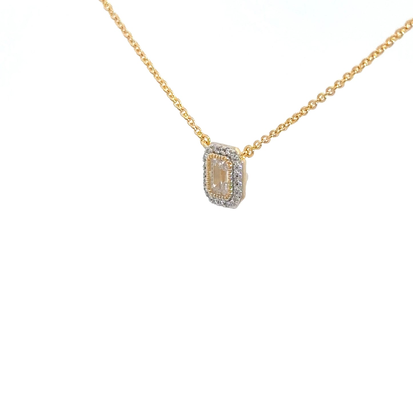 Yellow Gold Plated Simulated Diamond Pendant