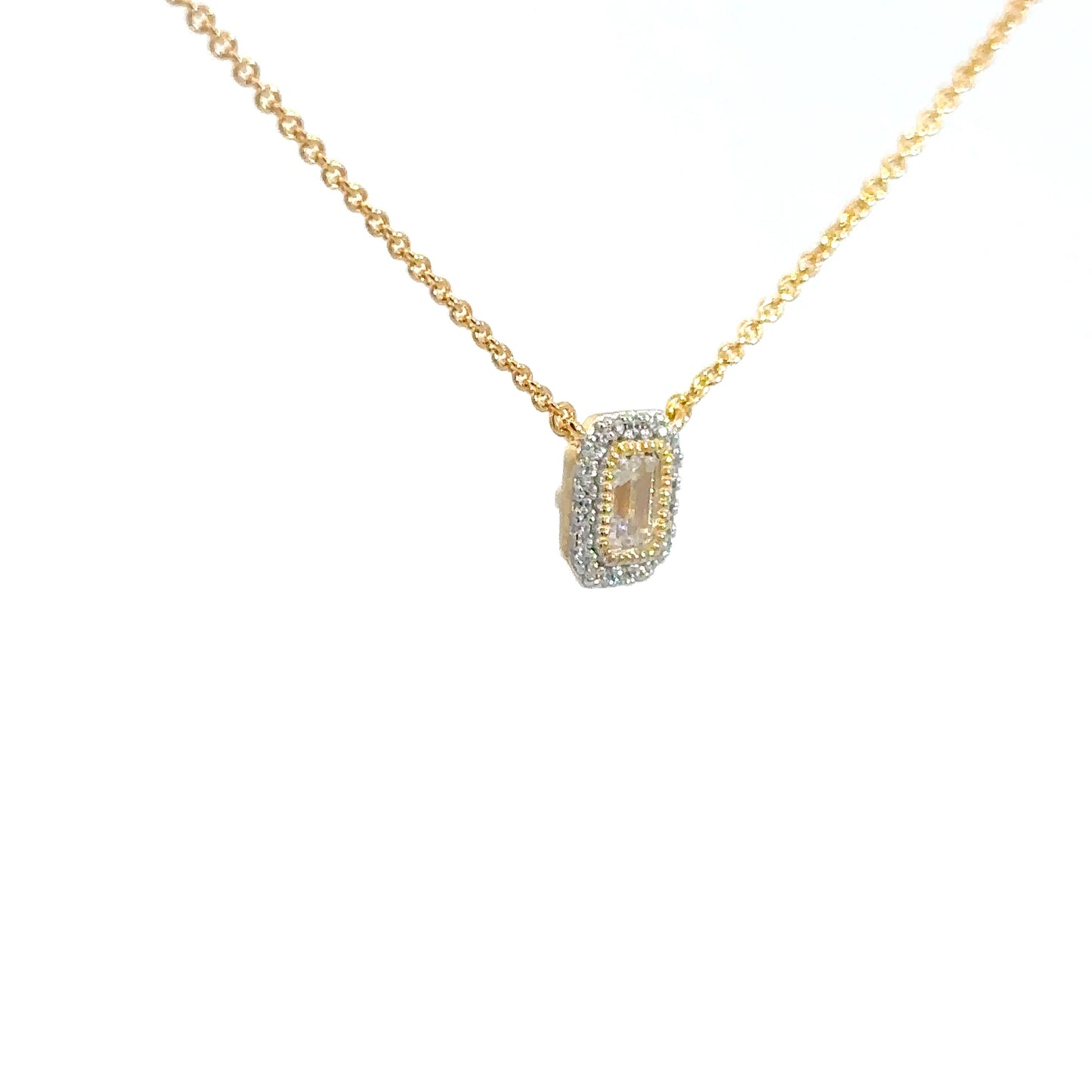 Yellow Gold Plated Simulated Diamond Pendant
