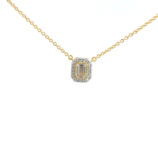 Yellow Gold Plated Simulated Diamond Pendant