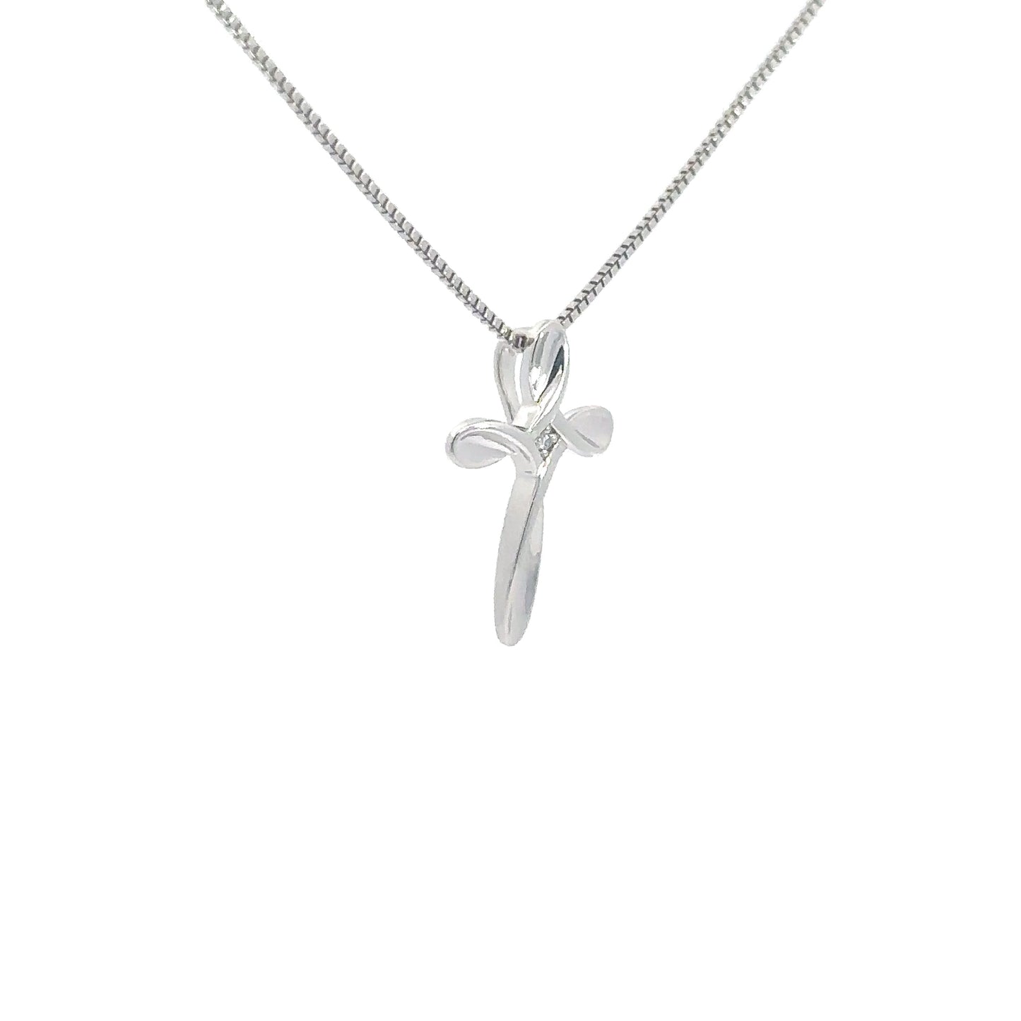Sterling Silver & Diamond Cross  .01cttw