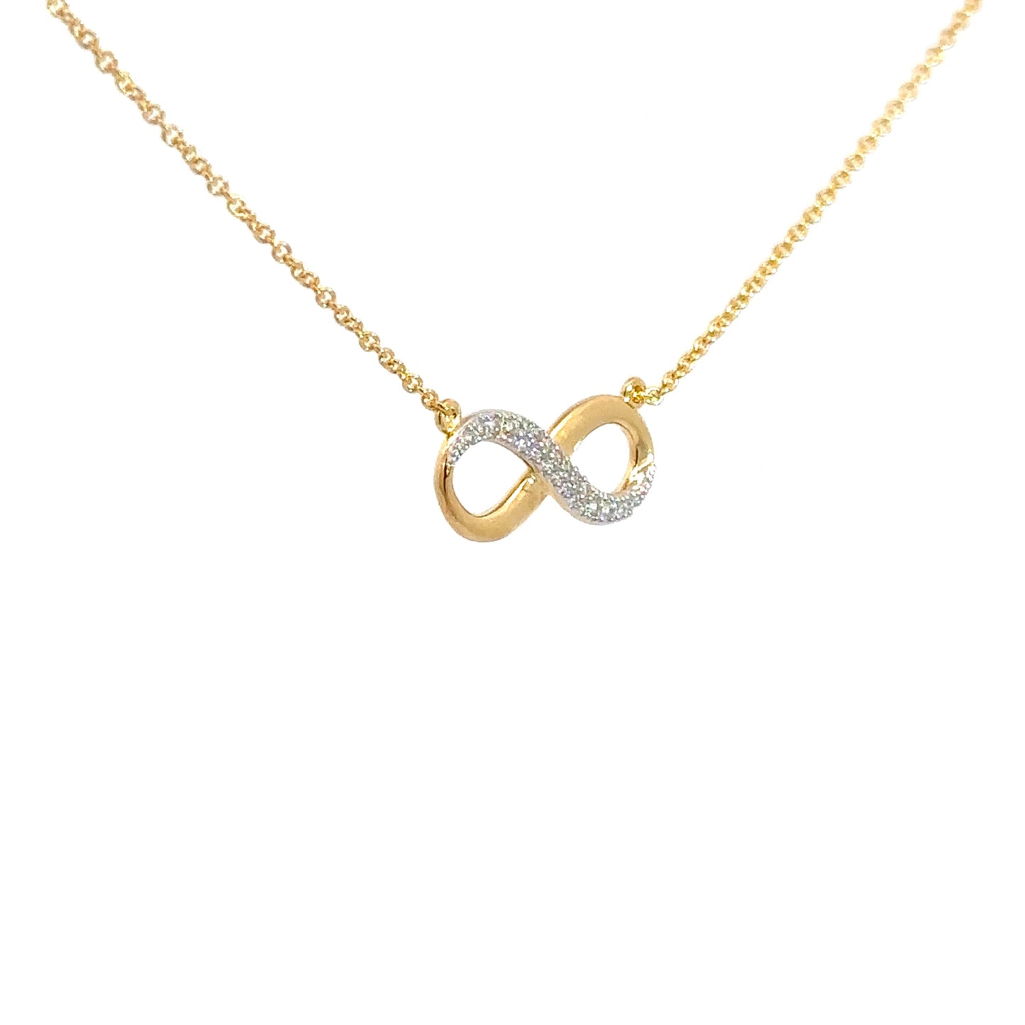 Yellow Gold Plated Simulated Diamond Infinity Pendant