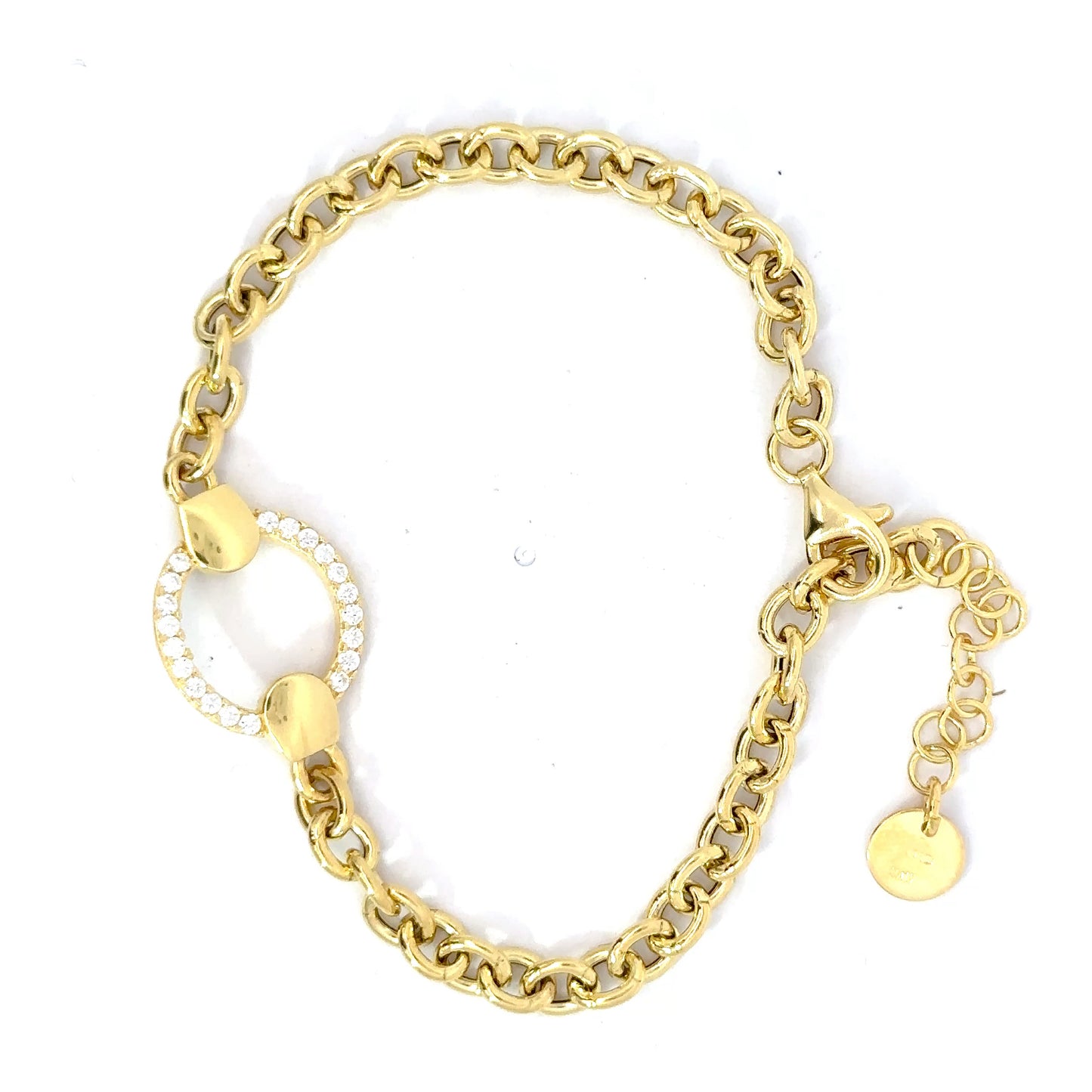 Yellow Gold Plated Simulated Diamond Pendant